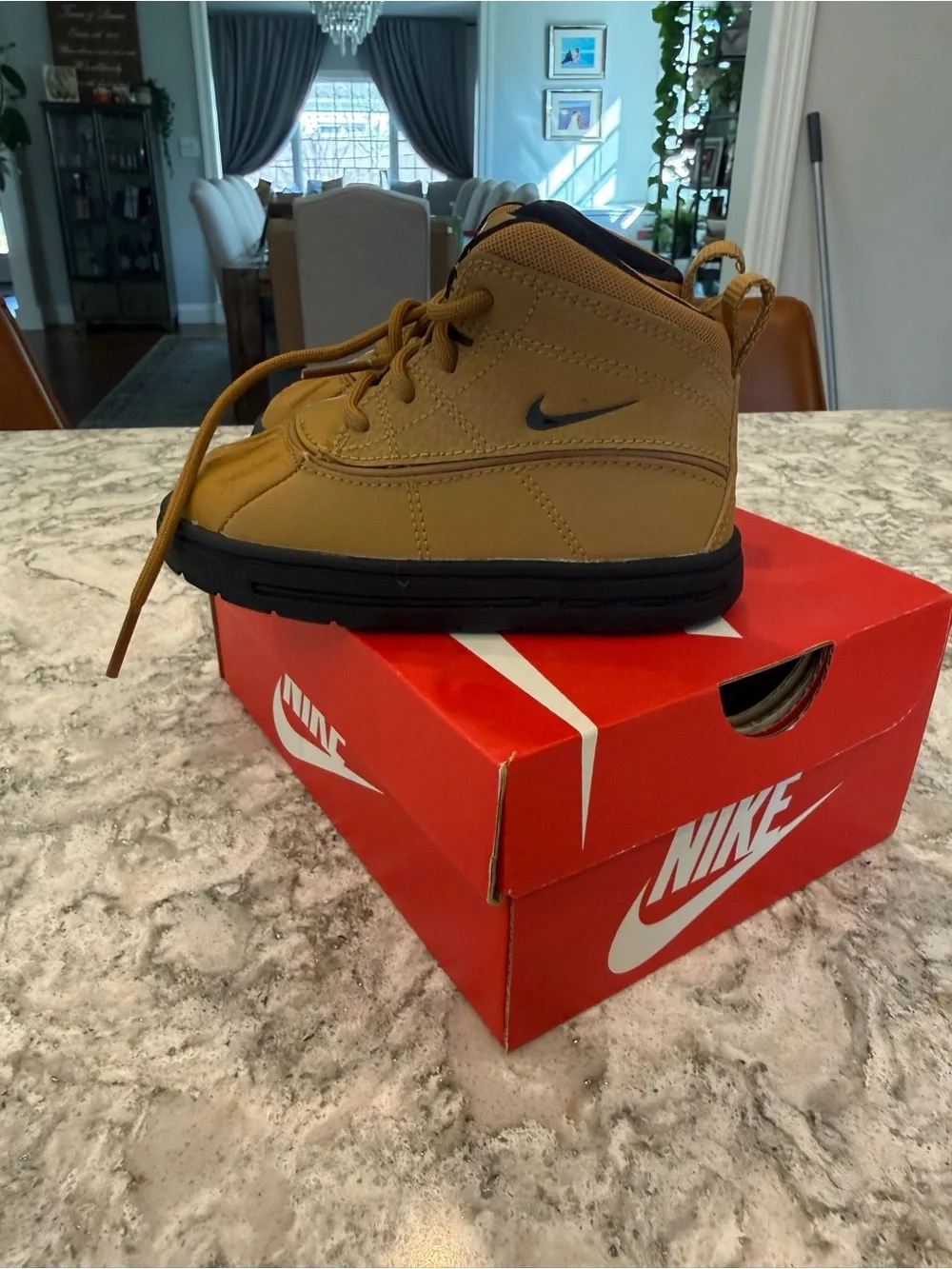 Nike Kids Tan and Black Waterproof Duck Boot Sneakers